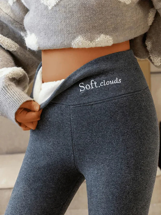 Women's Thermal Fleece Leggings Cashmere Blend - OutfitLondon
