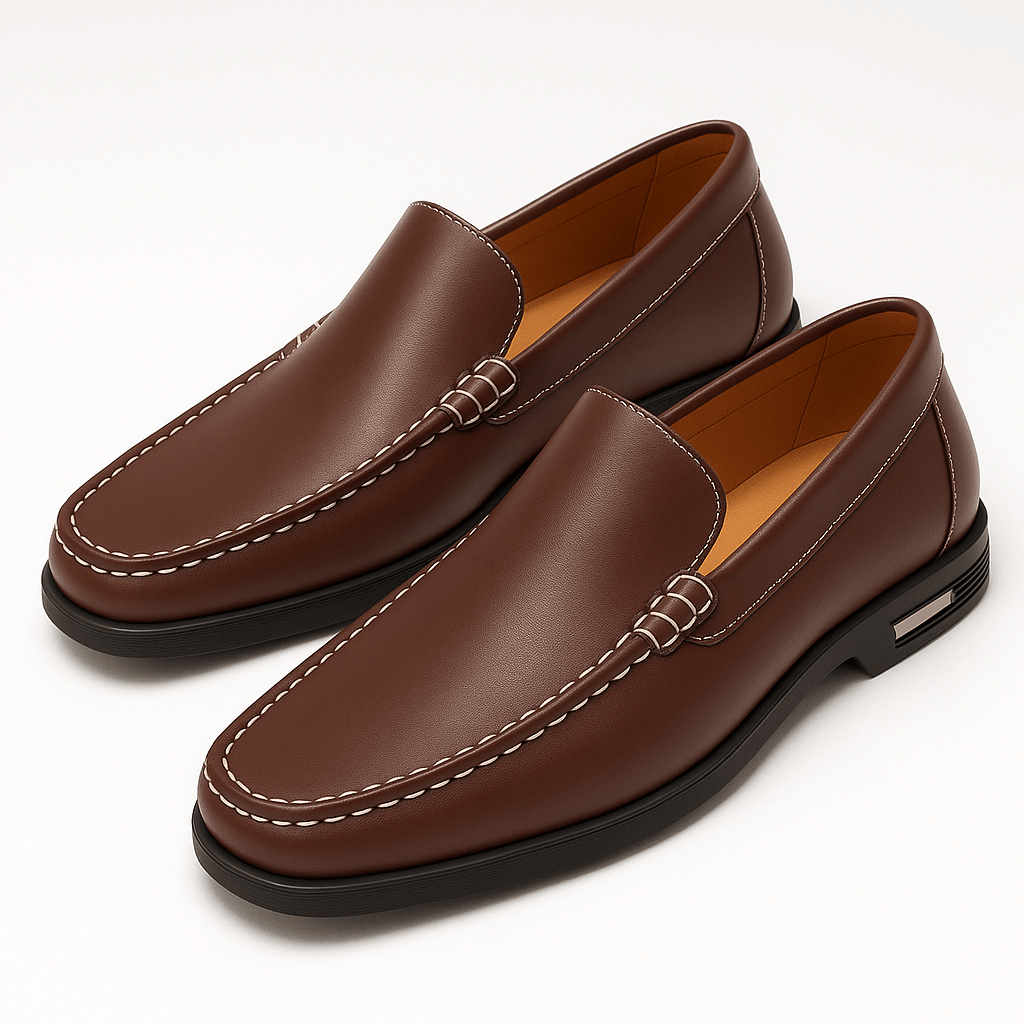 Comfortable Men's Leather Slip On Shoes - OutfitLondon