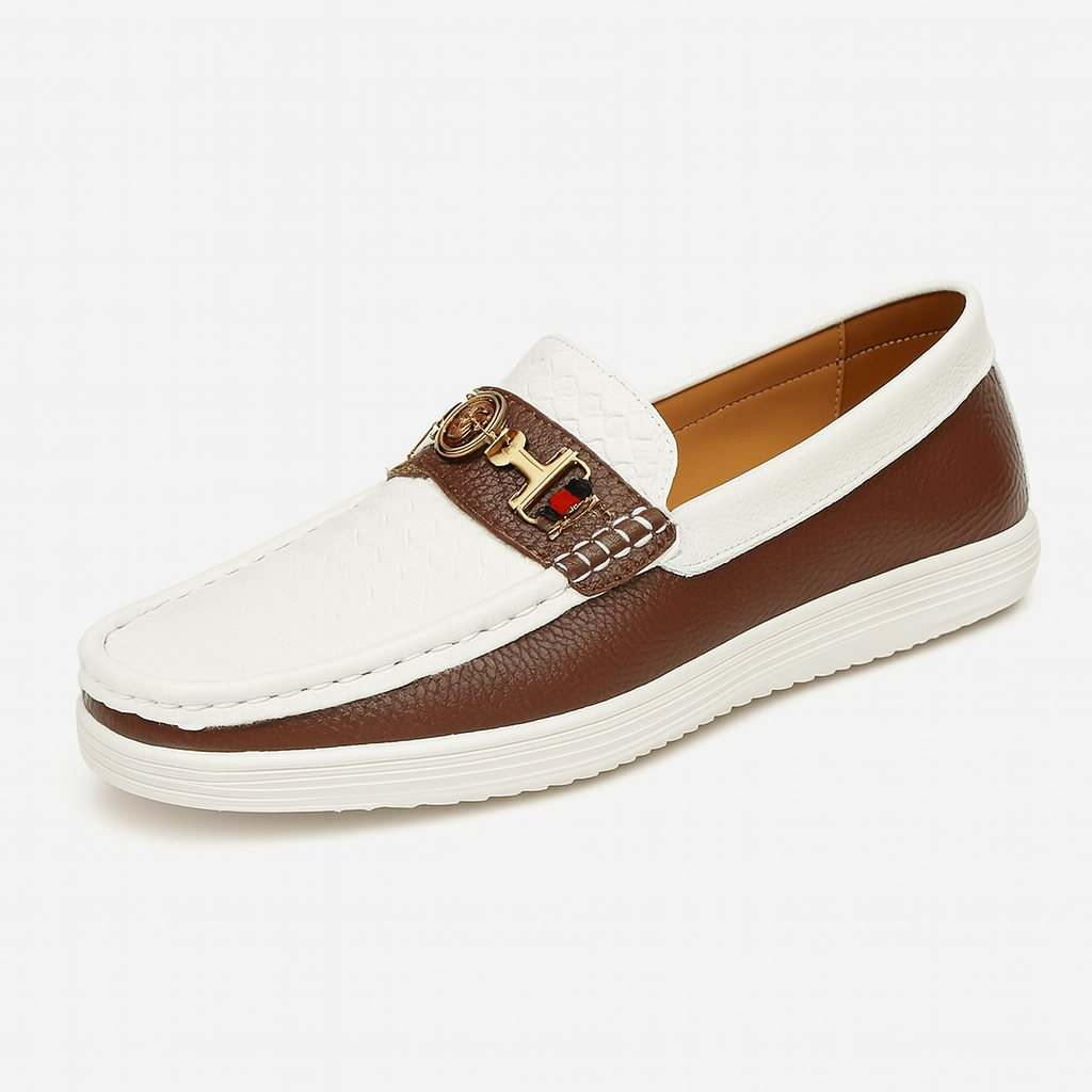 Simple Leather Slip On Shoes