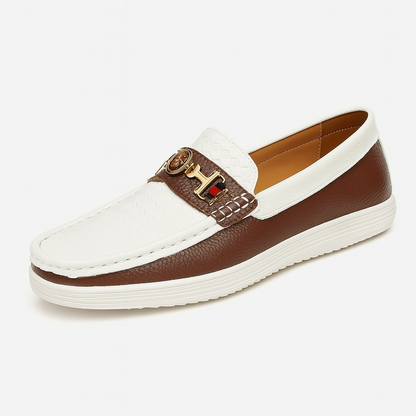 Simple Leather Slip On Shoes