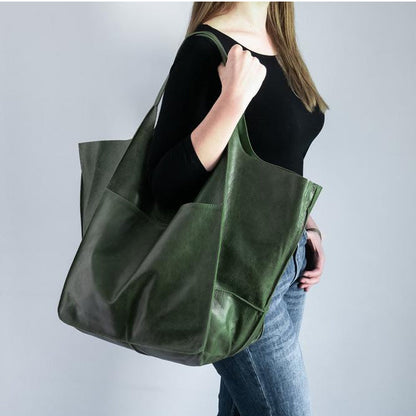 Premium Leather Large Travel Tote Bag
