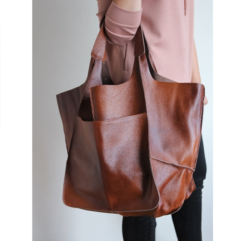 Premium Leather Large Travel Tote Bag