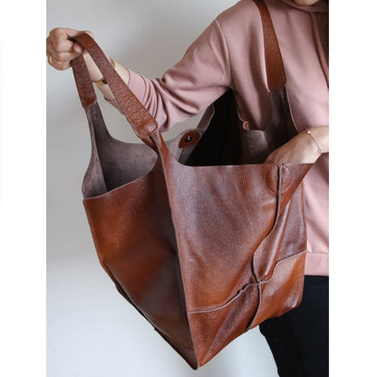 Premium Leather Large Travel Tote Bag