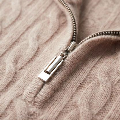Classic Crew Neck Cable Sweater For Men