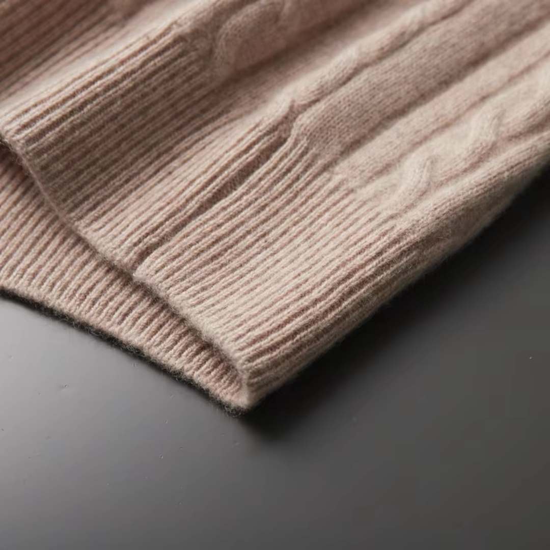 Classic Crew Neck Cable Sweater For Men