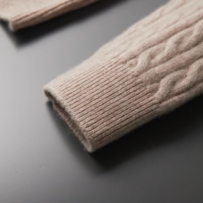 Classic Crew Neck Cable Sweater For Men