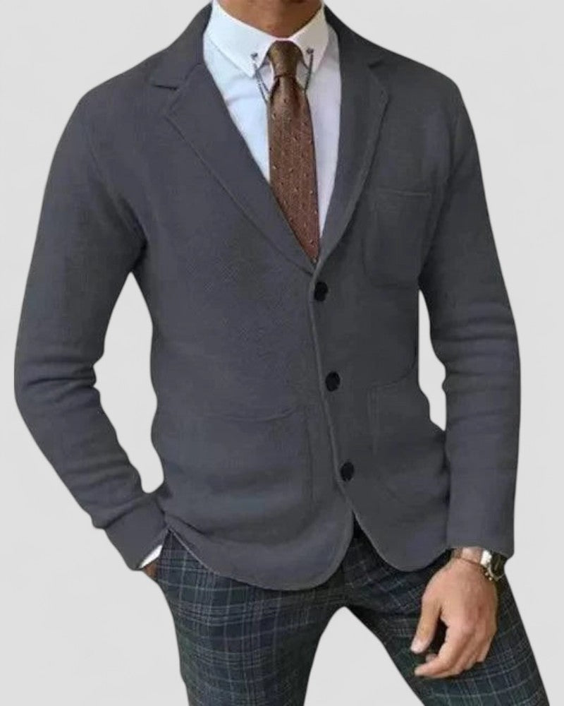 Slim Fit Crew Neck Knit Cardigan
