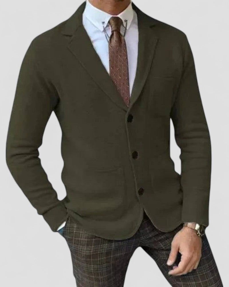 Slim Fit Crew Neck Knit Cardigan