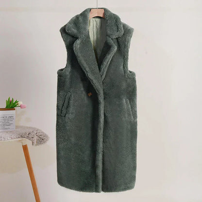 Women's Faux Fur Vest Jacket for Layered Style