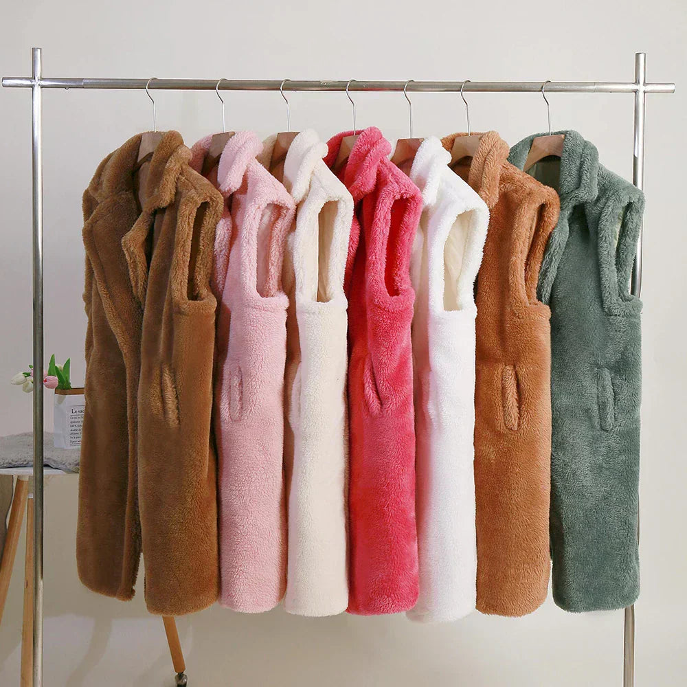 Women's Faux Fur Vest Jacket for Layered Style