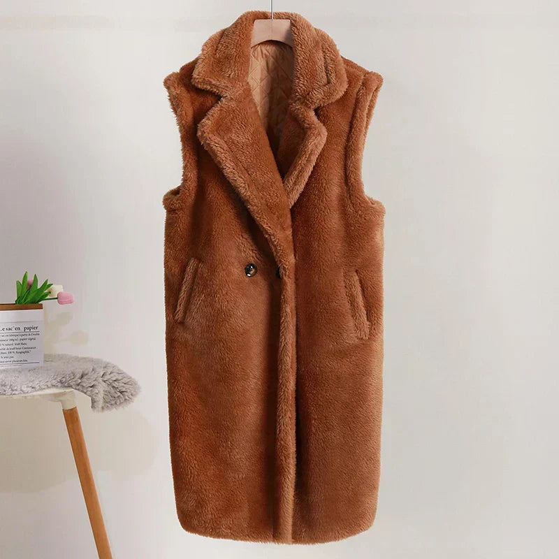 Elegant Vest Double Breasted Long Jacket - OutfitLondon