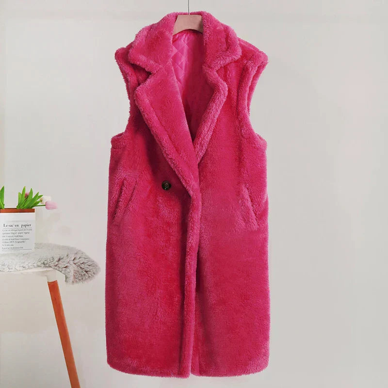 Women's Faux Fur Vest Jacket for Layered Style