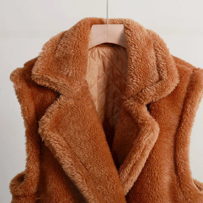 Women's Faux Fur Vest Jacket for Layered Style