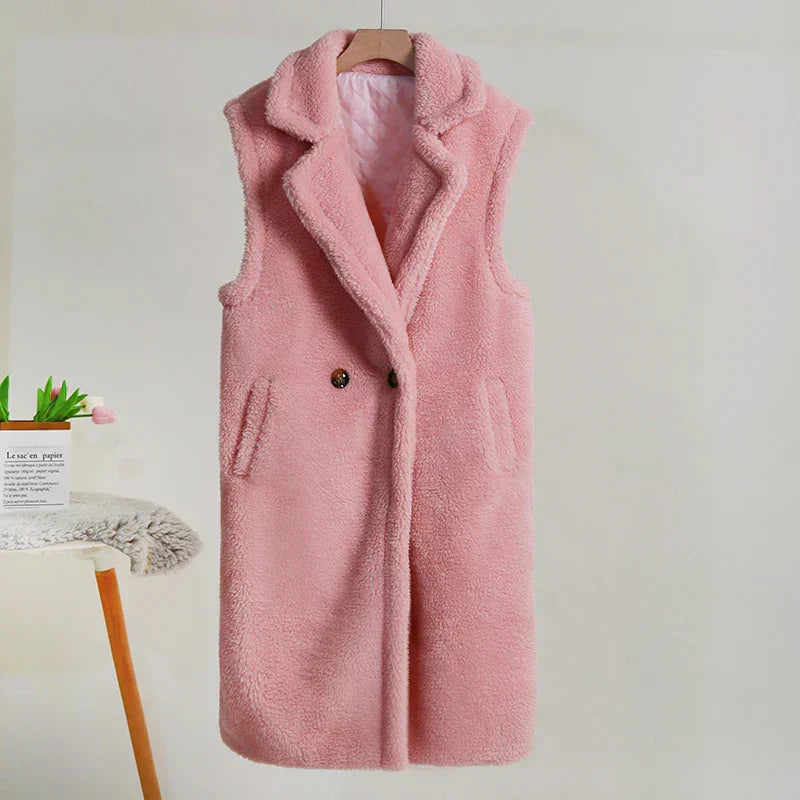 Elegant Vest Double Breasted Long Jacket
