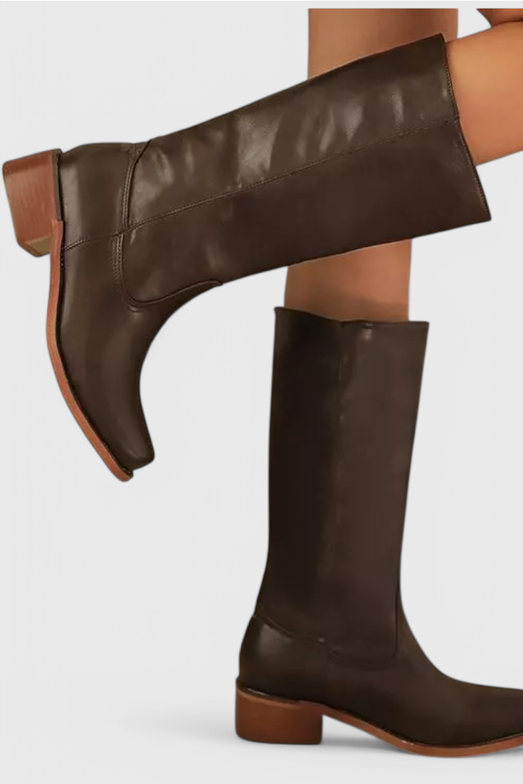 Tall Brown Women's Leather Boots