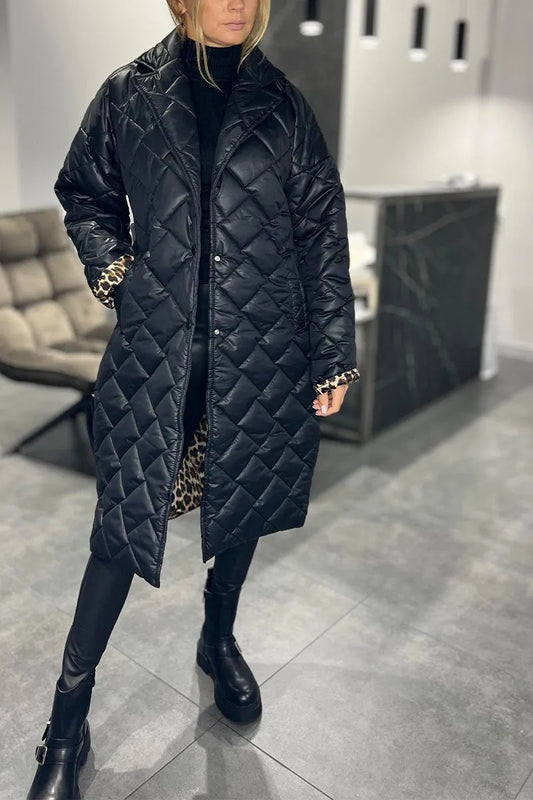 Women's Quilted Longline Coat - OutfitLondon