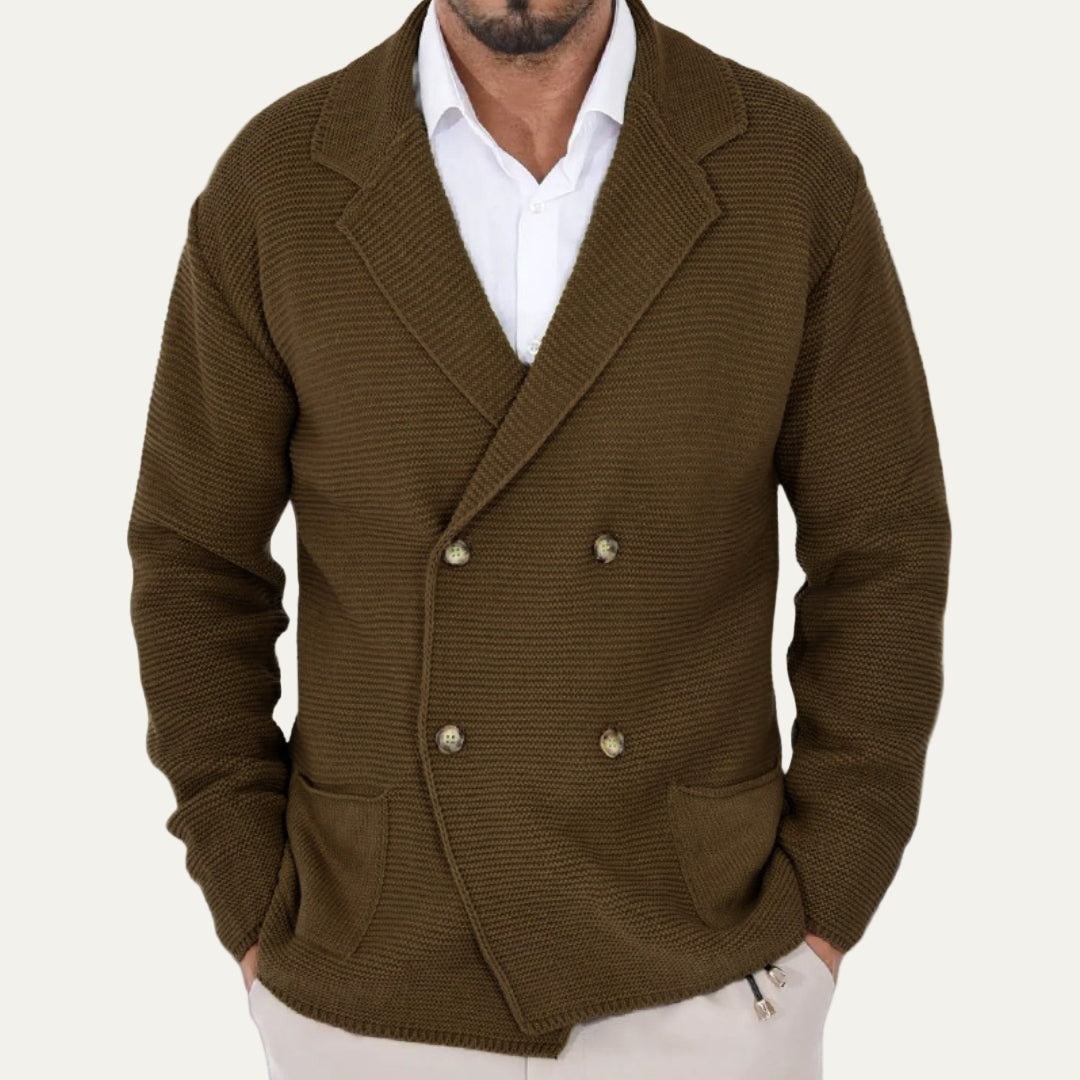 Classic Fit Textured Knit Blazer for Men