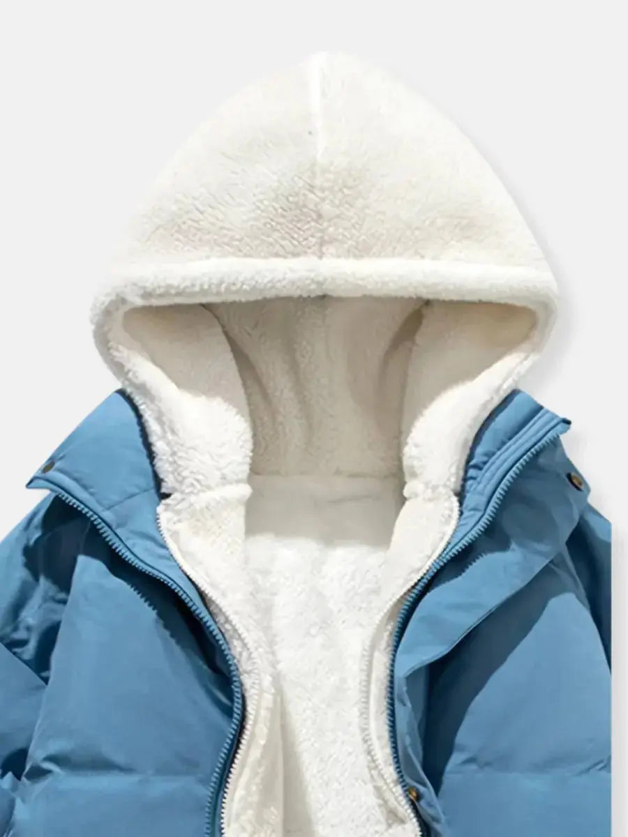 Arvyn Women's Quilted Hooded Winter Jacket Plush Lining