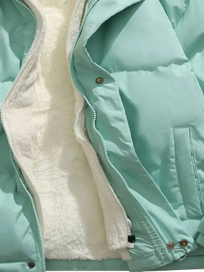 Arvyn Women's Quilted Hooded Winter Jacket Plush Lining