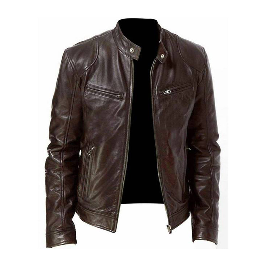 Synthetic Leather Classic Biker Jacket