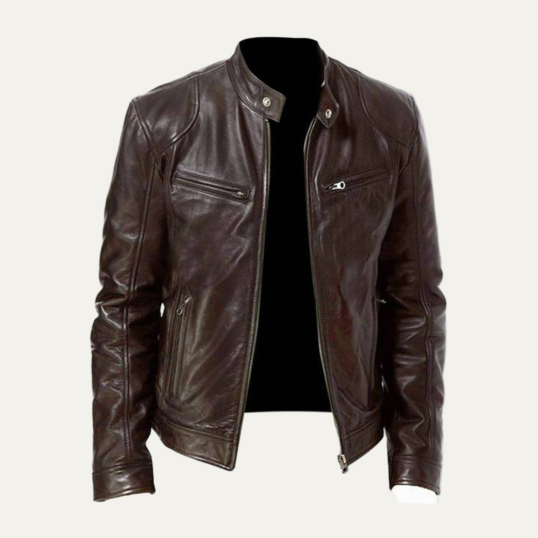 Vintage Style Biker Leather Jacket