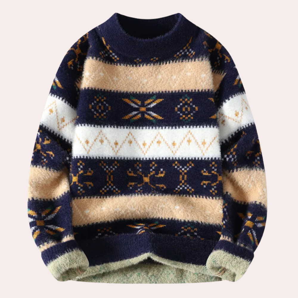 Classic Mens Textured Knit Sweater - OutfitLondon