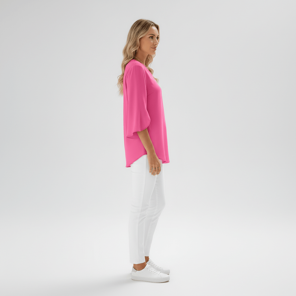 Women's V Neck Casual Short Sleeve Shirt