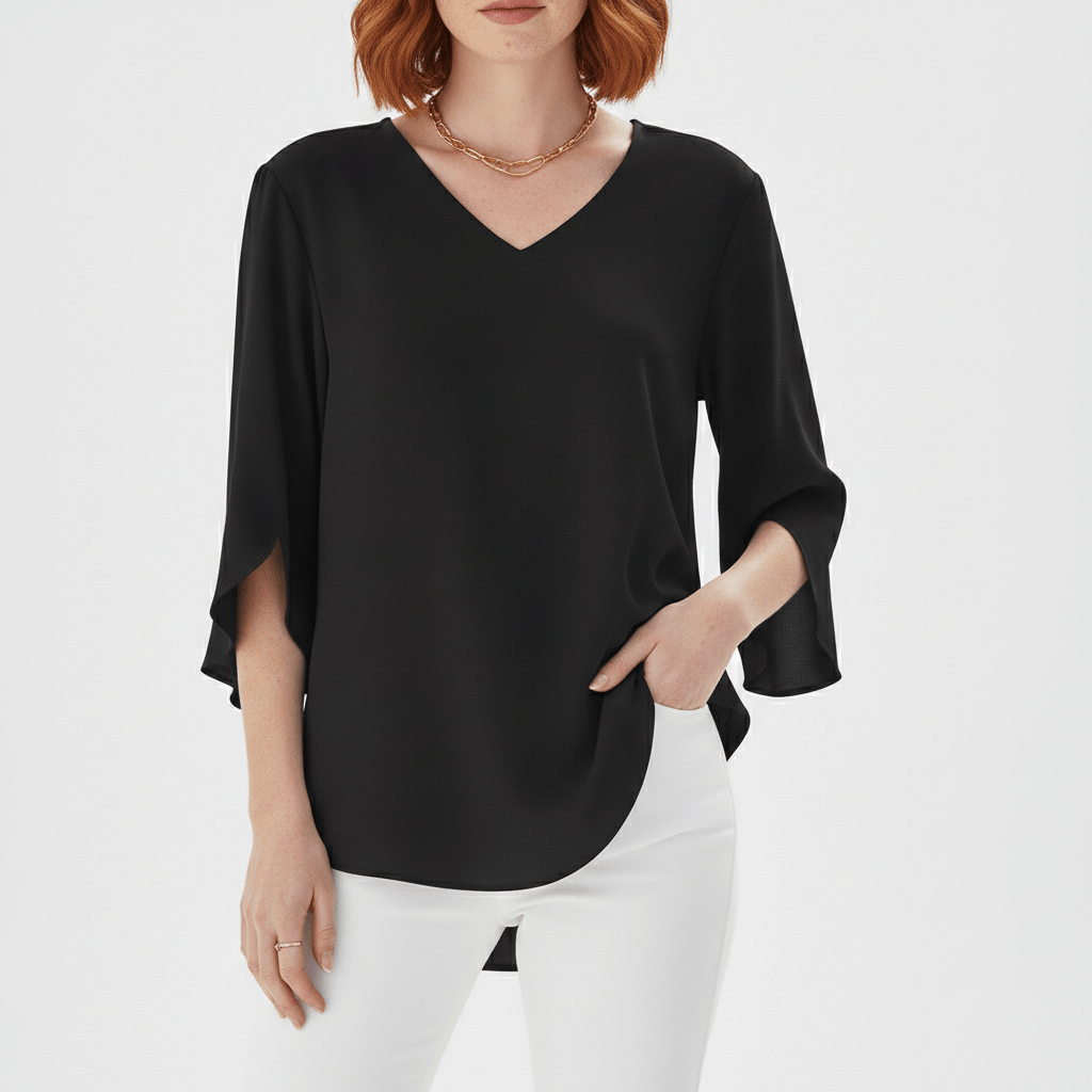 Women's V Neck Casual Short Sleeve Shirt