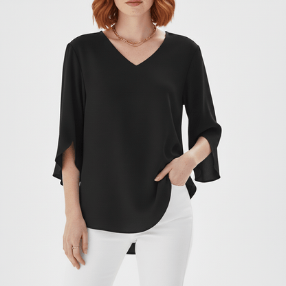 Women's V Neck Casual Short Sleeve Shirt
