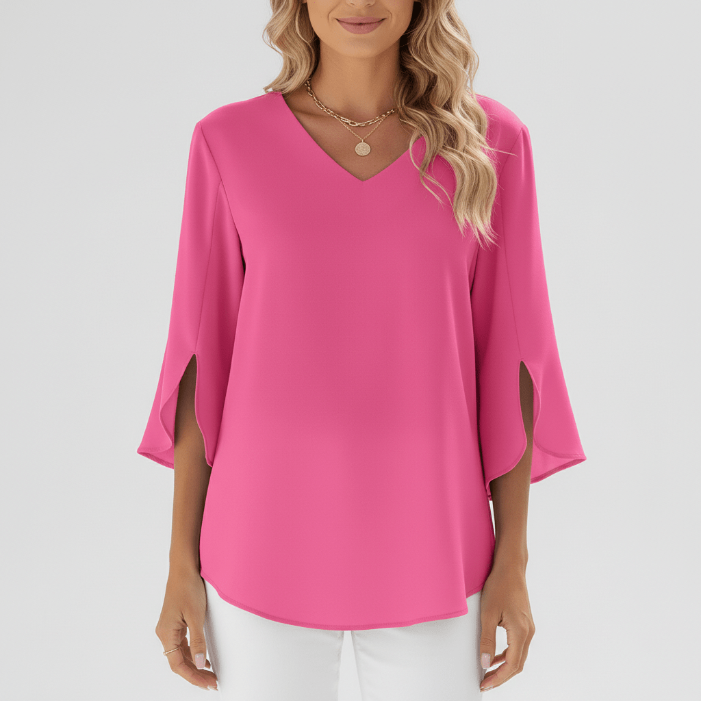 Women's V Neck Casual Short Sleeve Shirt
