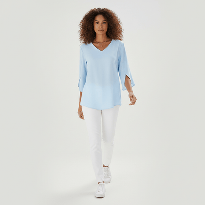Women's V Neck Casual Short Sleeve Shirt