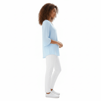 Women's V Neck Casual Short Sleeve Shirt