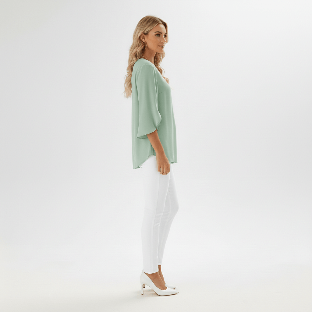 Women's V Neck Casual Short Sleeve Shirt