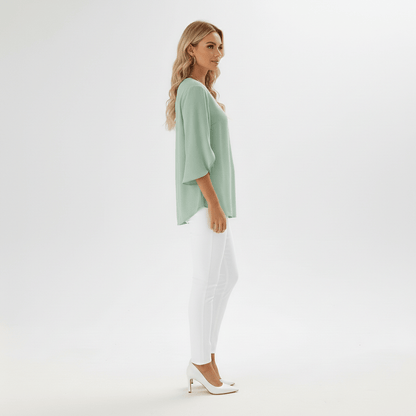 Women's V Neck Casual Short Sleeve Shirt
