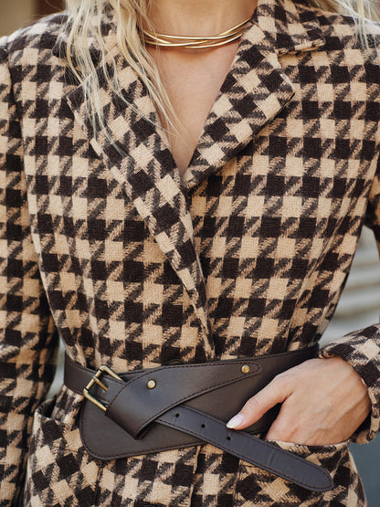 Women's Classic Checked Belted Jacket