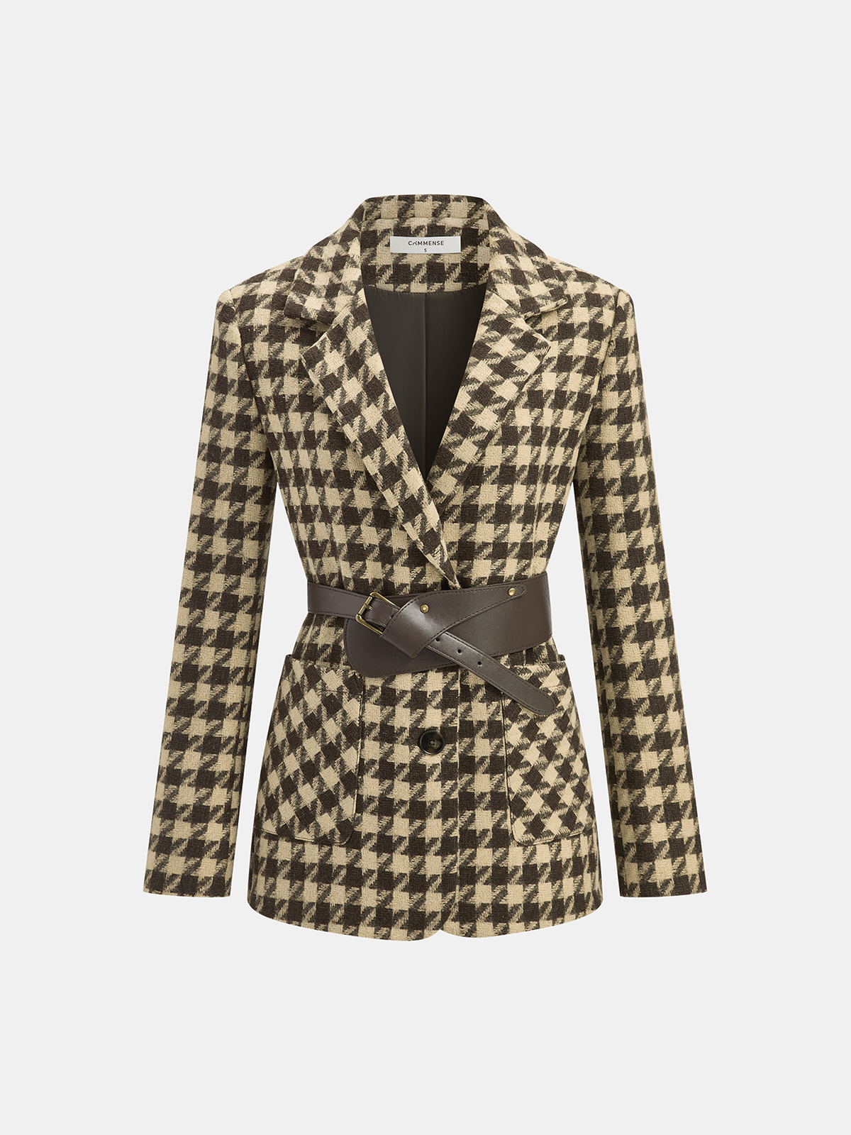 Women's Classic Checked Belted Jacket