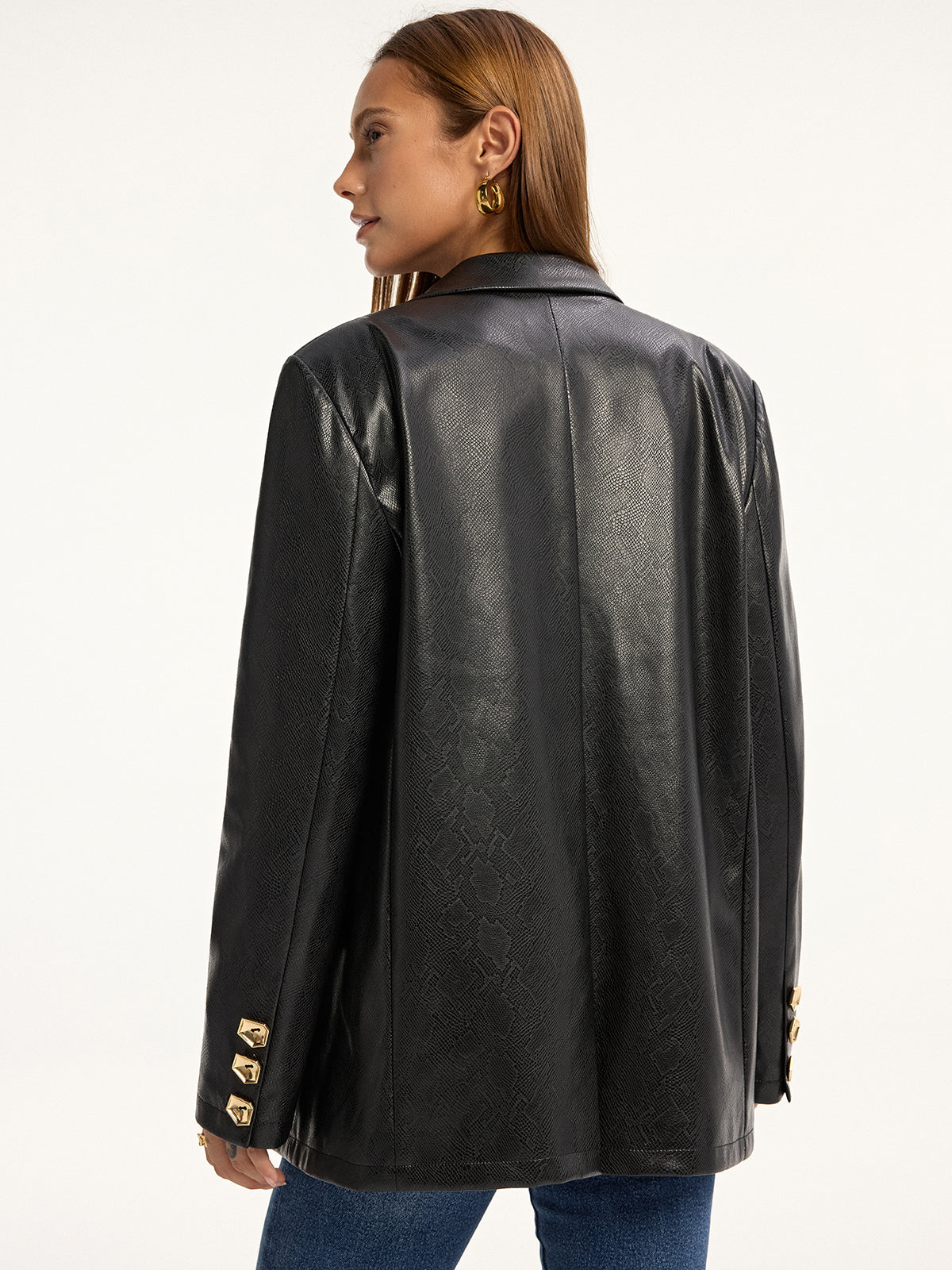 Glamorous Snake Print Faux Leather Jacket