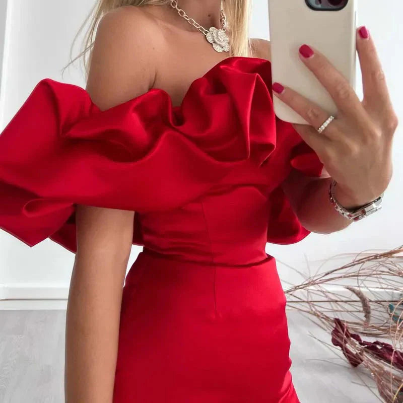 Madison Dress | Off-Shoulder Cocktail Dress With Ruffles
