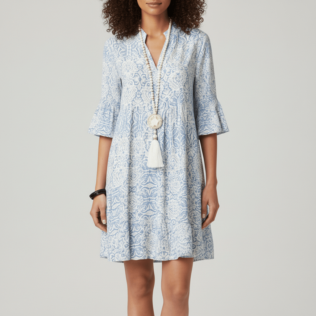 Vibrant Floral Midi Summer Dress - OutfitLondon