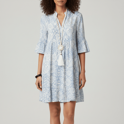 Vibrant Floral Midi Summer Dress - OutfitLondon