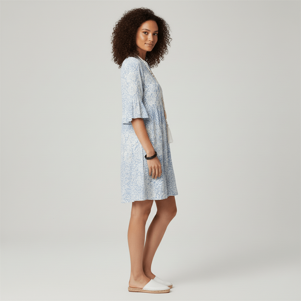 Vibrant Floral Midi Summer Dress