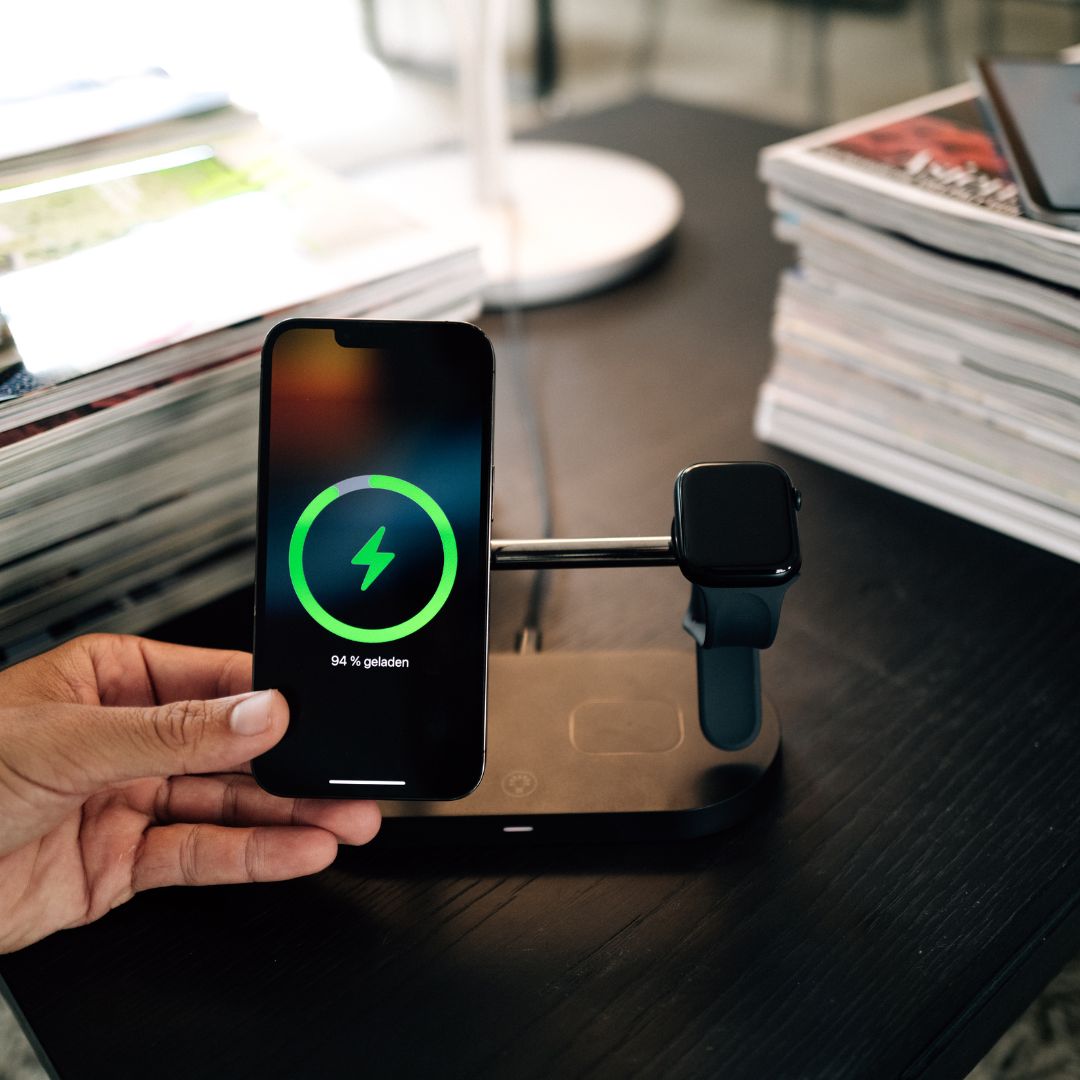 Compact Fast Charging Pad for Phone, Watch, and Buds