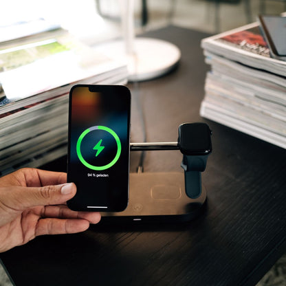 Compact Fast Charging Pad for Phone, Watch, and Buds