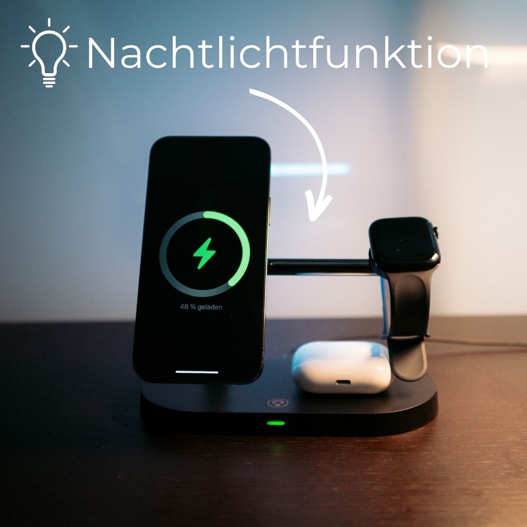 Compact Fast Charging Pad for Phone, Watch, and Buds