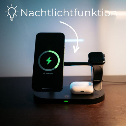 Compact Fast Charging Pad for Phone, Watch, and Buds