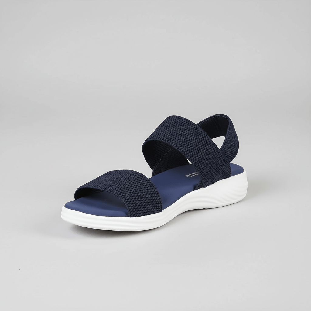 Comfortable Slip On Wedge Sandals with Elastic Straps - OutfitLondon