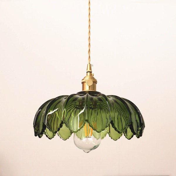 Luxury Glass Pendant Light with Brown Metal Shade