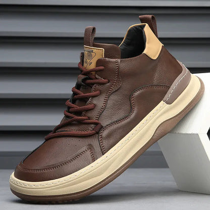 Classic Italian Leather Trainer Shoes - OutfitLondon