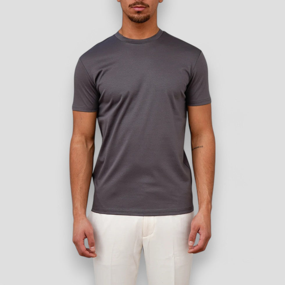 Luxury Soft Men's Crew Neck Tee - Smooth Satin Feel