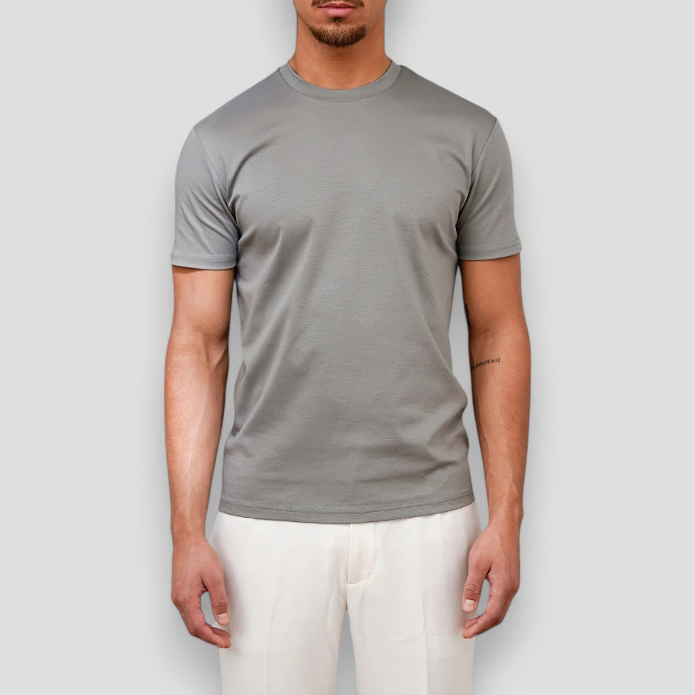 Luxury Soft Men's Crew Neck Tee - Smooth Satin Feel